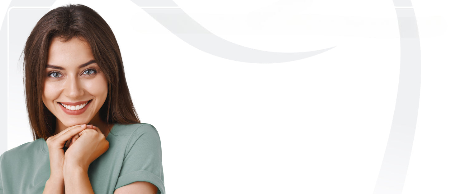 Smiling woman showcasing bright teeth on ecobrightsmile homepage banner